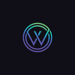Circular W letter logo. Vector