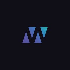 W logo made of triangles. Vector
