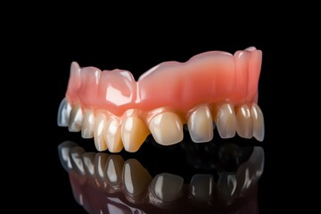 Fototapeta premium Medically accurate removable partial denture for tooth. Generative AI