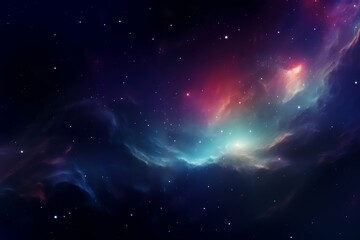 Space galaxy background with cosmic nebula and galaxies. Generative AI