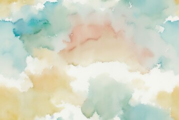 Cloudy Blending Abstract Seamless Tile Watercolor-Style Texture [Generative AI]