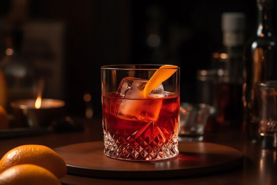 Negroni cocktail. Generative AI