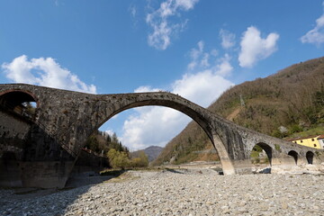 The Devil's Bridge in Borgo a Mozzano, Lucca, Italy.