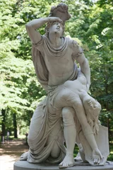 Papier Peint photo Monument historique Statue in the Palace on the Isle in Lazienki park, Warsaw, Poland