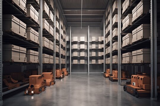Smart system for business management with robotic automation technology in storage warehouse. Generative AI