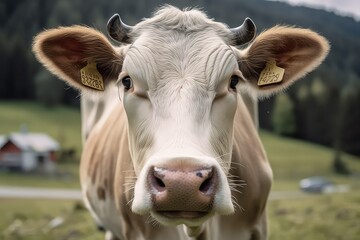 Cow looking camera, generative ai