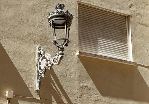 typical lamp in an old street in estepona on costa del sol