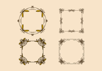 Elegant vintage frame design for invitation card