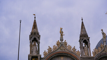 Fototapeta na wymiar West facade of Saint Mark's Basilica in Venice, Veneto, Italy