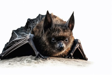 close up of a bat on clean background created with Generative AI technology