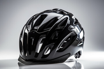 Fototapeta premium cycle helmet isolated on black created with Generative AI technology