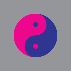 yin yang symbol on gray background