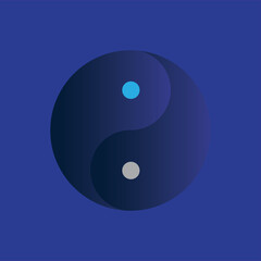 ying yang circle blue gradient