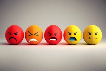 Angry eggs with sad faces