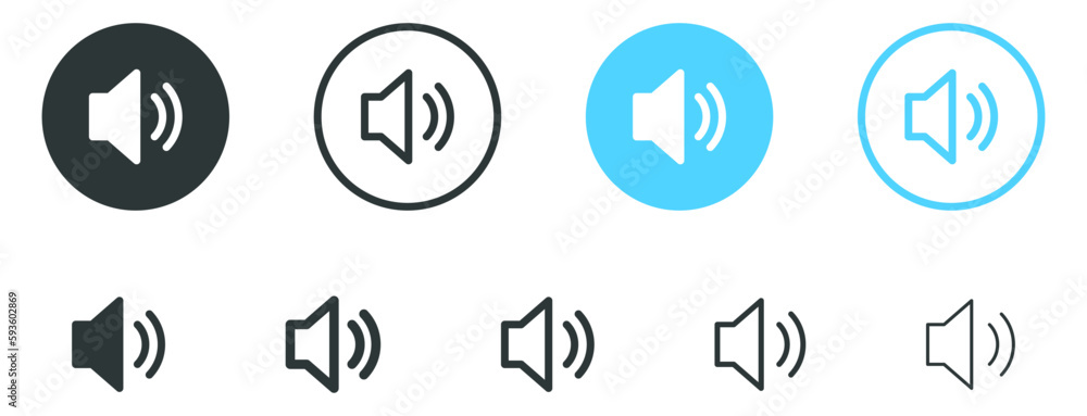 Poster speaker icon sound volume symbol - loudspeaker icon buttons