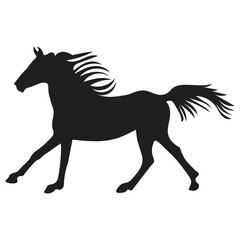 Fototapeta na wymiar A Horse running silhouettes illustration.