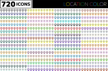 Set of location pin icons. Map pointers. Map markers.GPS location symbol collection. Flat style - stock vector.Flat Map pin icons to mark location