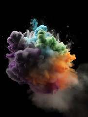 Spread of colored smoke background,created with Generative AI tecnology.