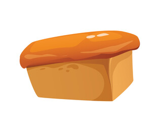 Concept Bakery bread bun loaf. The illustration is a flat vector design of a loaf of bread, depicting a bakery concept in a cartoon style. Vector illustration.