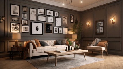 Fototapeta premium modern classic design for living room, elegant, interior luxury design.