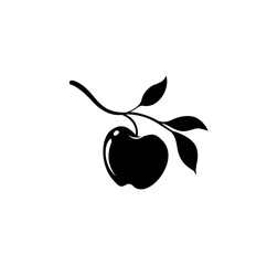 apple hand drawn silhouette vector illustration