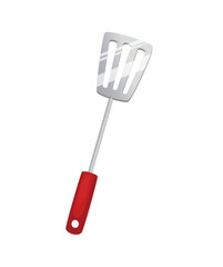 Concept Grill barbecue kitchen spatula. The illustration is a flat vector cartoon design featuring a barbecue kitchen spatula on a white background. Vector illustration.