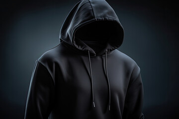 Naklejka na ściany i meble hoodie on dark background created with Generative AI technology
