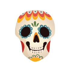 Concept Welcome to Mexico carnival mask. This illustration depicts a colorful carnival mask inspired by Mexican culture. Vector illustration.