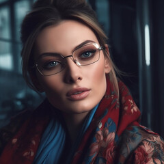  Young and Beautiful Model Embodying Success, Independence and Confidence for Fashion Magazine