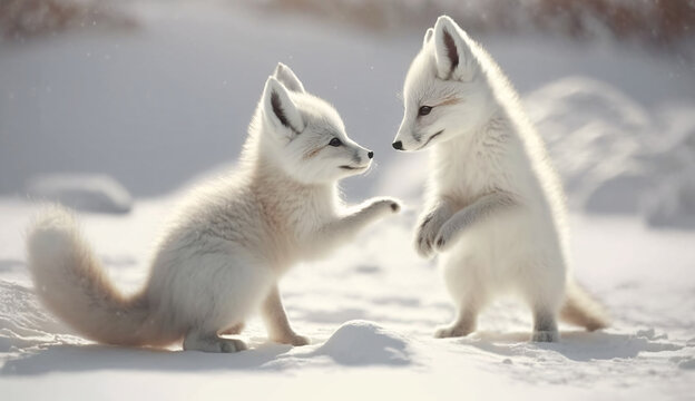 北極狐の赤ちゃん | Arctic fox baby Generative AI の Stock イラスト