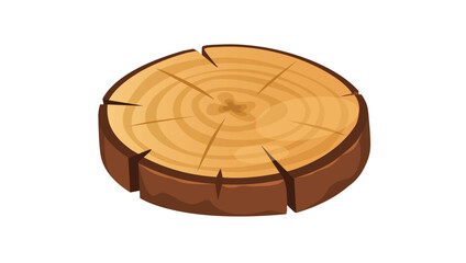 Concept Wood and carpentry. This illustration features a round wood board in a flat, vector style, perfect for use in a variety of design projects. Vector illustration.