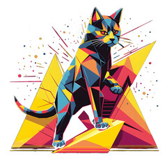 Cute and Colorful Cat illustrations, Generative AI