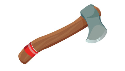 Concept Wood and carpentry axe. This flat, vector illustration depicts an axe on a white background. Vector illustration.