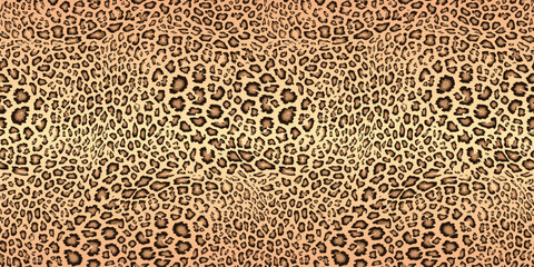 Realistic leopard print. Vector seamless pattern. Animal skin texture. Stylish background of jaguar, leopard, cheetah fur. Abstract exotic african style pattern. Repeat design for decor, print, fabric