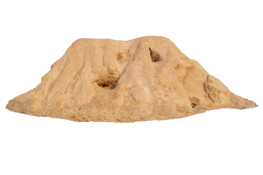 Pile of sand in construction site isolated on white background included clipping path.