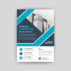 Abstract Geometric Business vector template for Flyer, Brochure, Annual Report, Magazine, Poster, Corporate Presentation, Portfolio, Market, infographic with blue color 