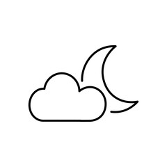 Night icon vector illustration on white background. cloud moon