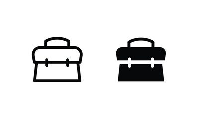 Plakat briefcase icon, Bag, portfolio, Office case, Diplomat, handbag, Suitcase business icons button, vector, sign, symbol, logo, illustration, editable stroke, flat design style isolaated on white