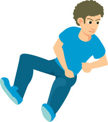 Teenager icon isometric vector. Young guy brunette teenager in casual clothes. Guy, human, person, character