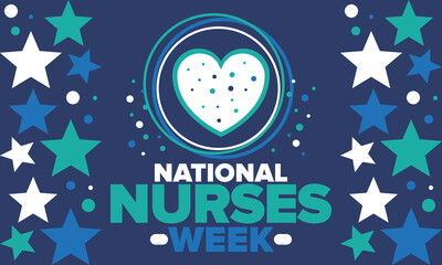 Fototapeta premium National Nurses Week. Thank you nurses. Medical and health care concept. Fighters against viruses and diseases. In honour of the doctors. Celebrated annual in United States. Vector illustration poster