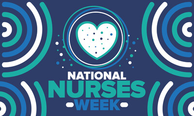 National Nurses Week. Thank you nurses. Medical and health care concept. Fighters against viruses and diseases. In honour of the doctors. Celebrated annual in United States. Vector illustration poster