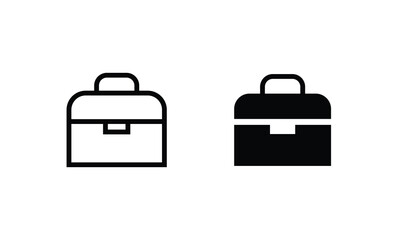 briefcase icon, Bag, portfolio, Office case, Diplomat, handbag, Suitcase business icons button, vector, sign, symbol, logo, illustration, editable stroke, flat design style isolaated on white