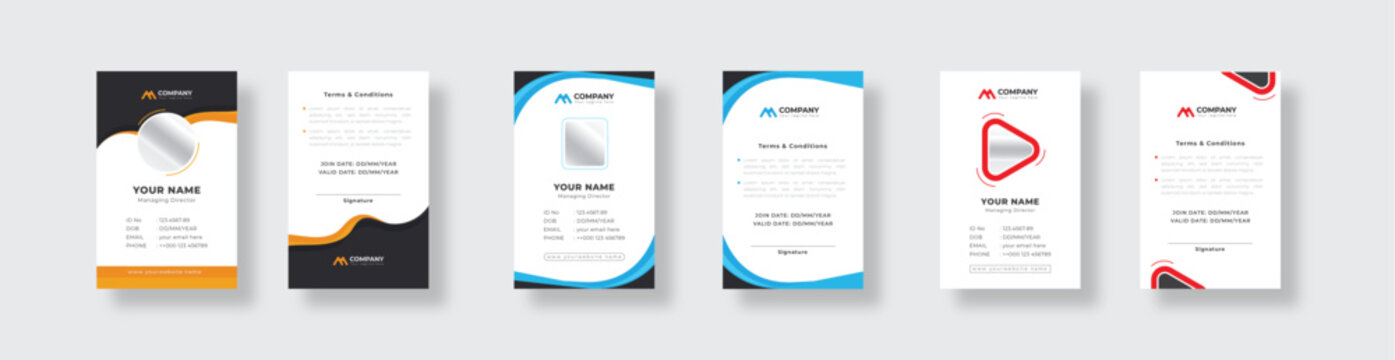 Id Card Modern Template Design. Corporate Company Business Office Employee School Identification Id Card Design Layout Template.