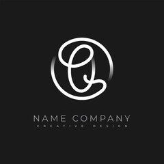 Infinity Monogram Q Company Logo. Hand drawn cursive initial letter Q combined with a round frame. Usable sign for luxury business logos and branding. Emblem design template element