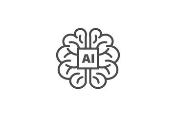 Artificial intelligence AI icon vector design