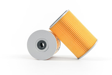 Auto parts accessories :  Oil , fuel or air filter for engine car  isolated on white background.