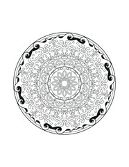 Mandala for adult or children's coloring book	