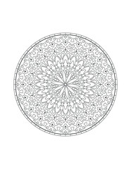 Mandala for adult or children's coloring book	