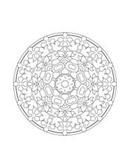 Mandala for adult or children's coloring book	