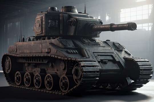 russian tank t 34 created with Generative AI technology